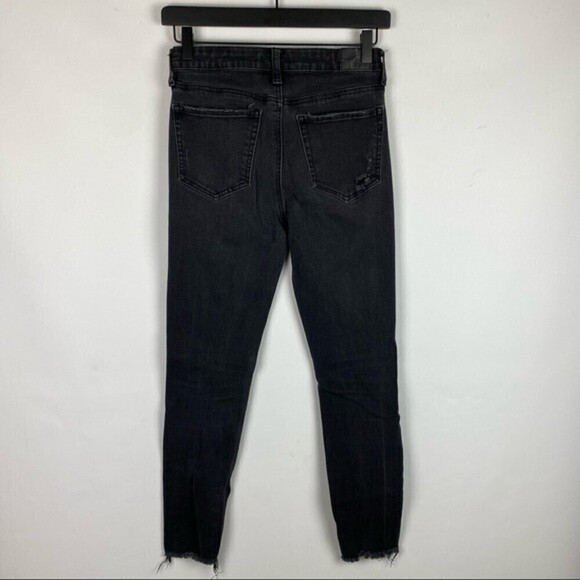 Aero High-Rise Jeans Womens Faded Black Size 4 Stretch Denim Distressed Pants - Picture 3 of 10
